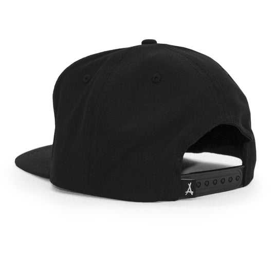 CLASSIC "A" SNAPBACK (BLACK + FLAT)